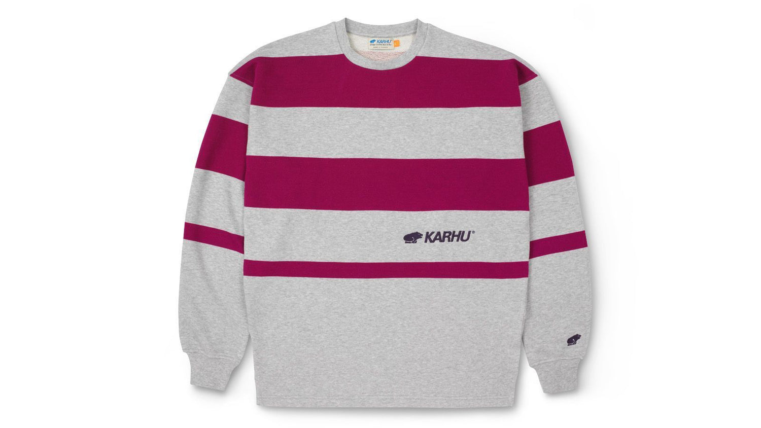 Uni Stripe Sweatshirt Heather Grey/Rhodondenderon